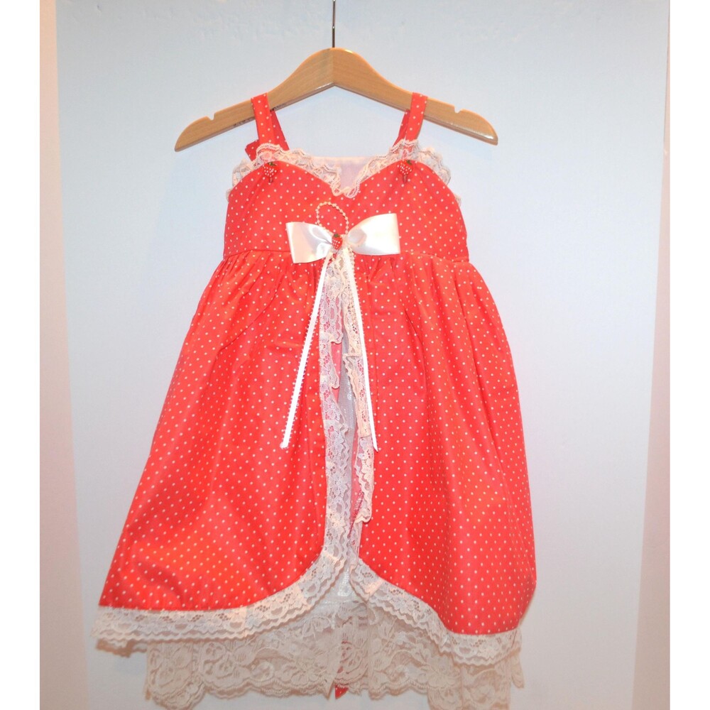 Vintage Girls Dress Rockabilly Part Dots & Berries Dress Full Swing